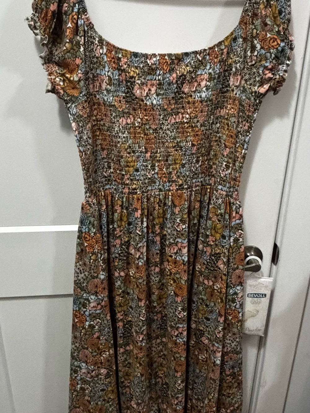 Girls Floral Smocked Maxi Dress - Multi Color - Picture 2 of 2